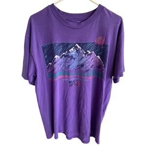 Vintage Tee Shirt Grand Teton National Park Mens Adult Size Large Purple 90s